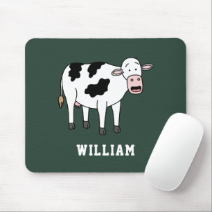 Cute Cow Personalized Custom Name Back To School Mouse Pad