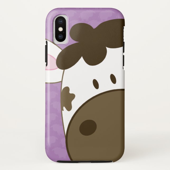 Cute Cow Phone Case Purple and Brown (Back)