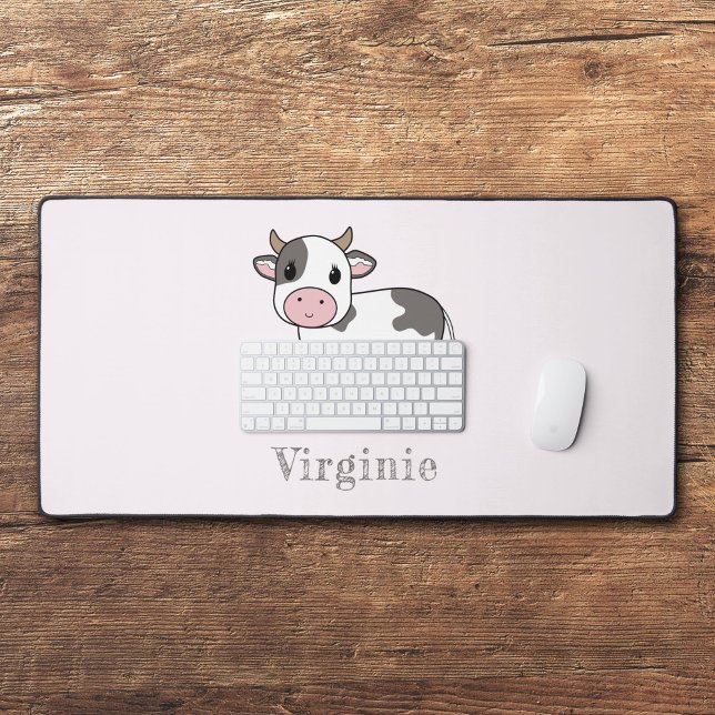 Cute Cow Pink Desk Mat (Cute Cow Pink Desk Mat)