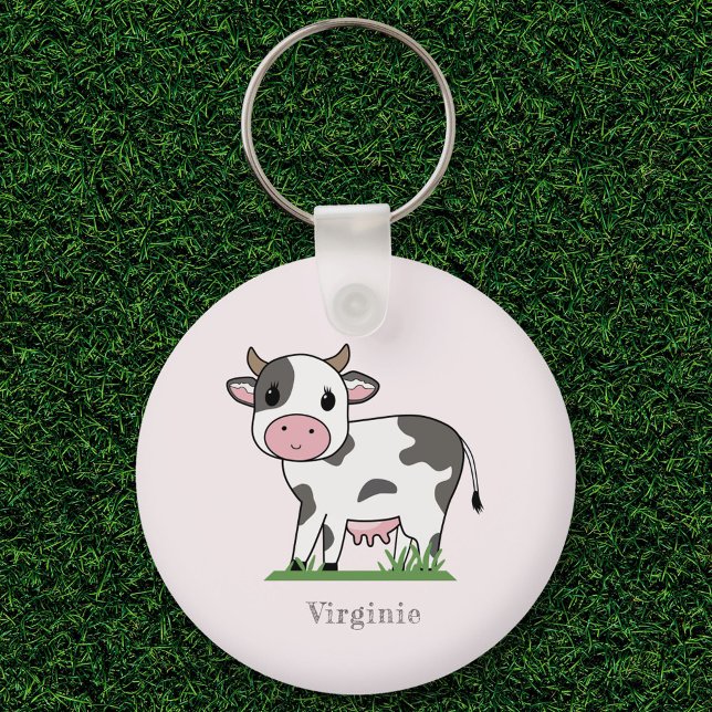 Cute Cow Pink Keychain (Cute Cow Pink Keychain)
