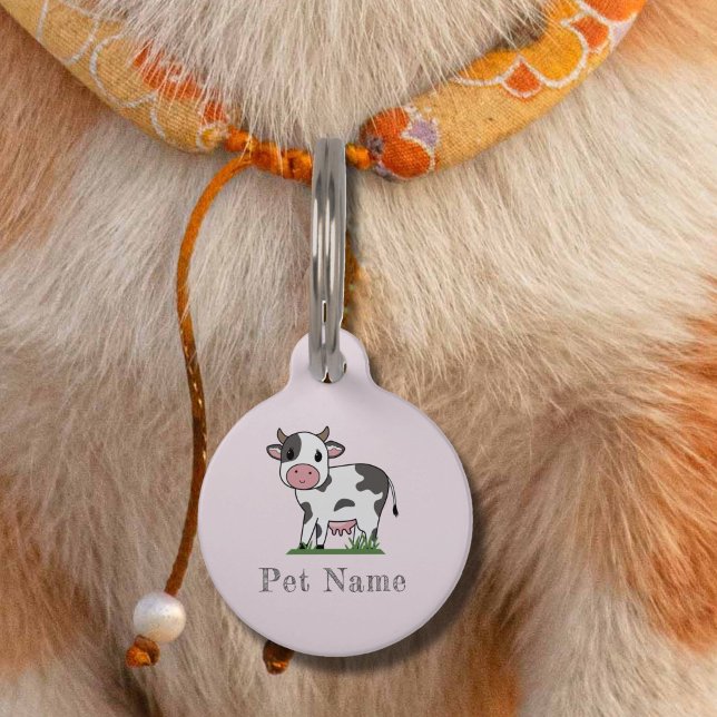 Cute Cow Pink Pet Tag (Cute Cow Pink Pet Tag)