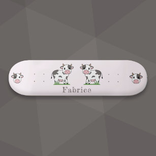 Cute Cow Pink Skateboard