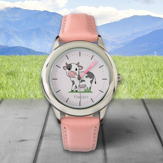 Cute Cow Pink Watch (Cute Cow Pink Watch)