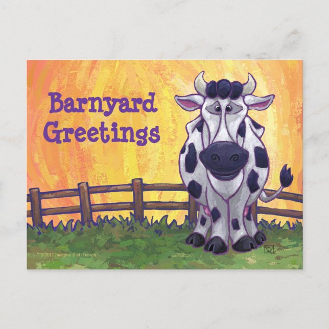 Cute Cow Post Card (Front)