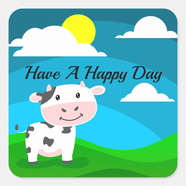 Cute Cow Sticker (Front)