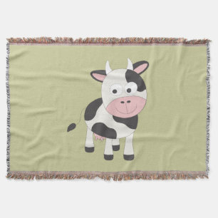 Cute cow throw blanket
