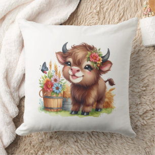 Cute Cow Throw Pillow