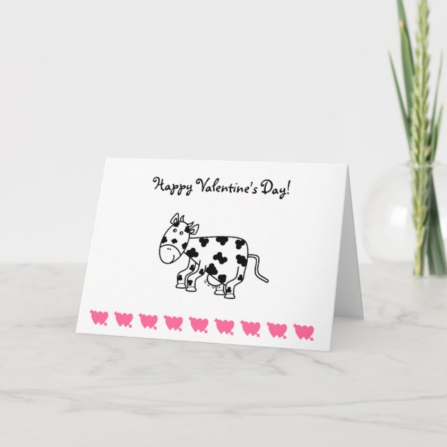 Cute cow valentines day card (Front)