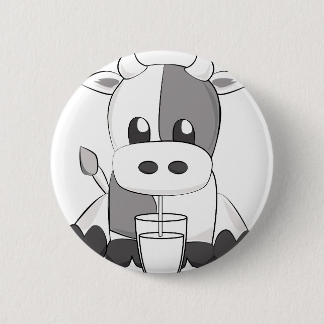 Cute cow - Vaquinha fofa 2 Inch Round Button (Front)