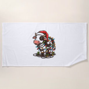 Cute Cow Xmas Kids Teen Girl Boy  Beach Towel