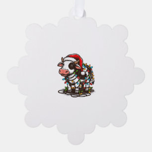 Cute Cow Xmas Kids Teen Girl Boy Ornament Card