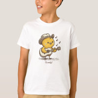 Cute Cowboy Baby Chick Playing Guitar Personalized