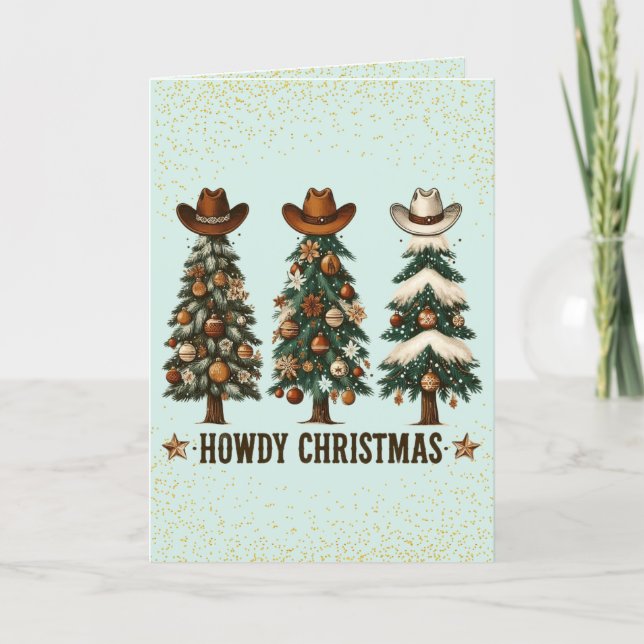 Cute Cowboy Christmas Card (Front)