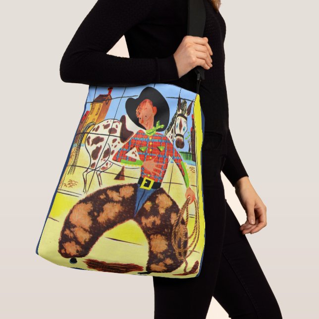 cute cowboy print crossbody bag (Close Up)