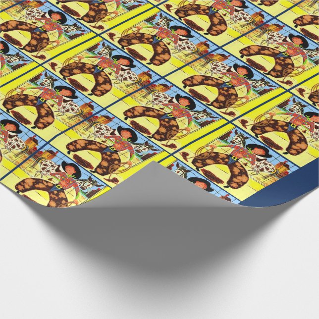 cute cowboy print wrapping paper (Corner)