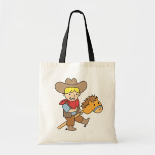 Cute Cowboy Riding Hobby Horse Tote Bag