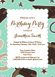 cowboy themed birthday invitations announcements zazzle ca