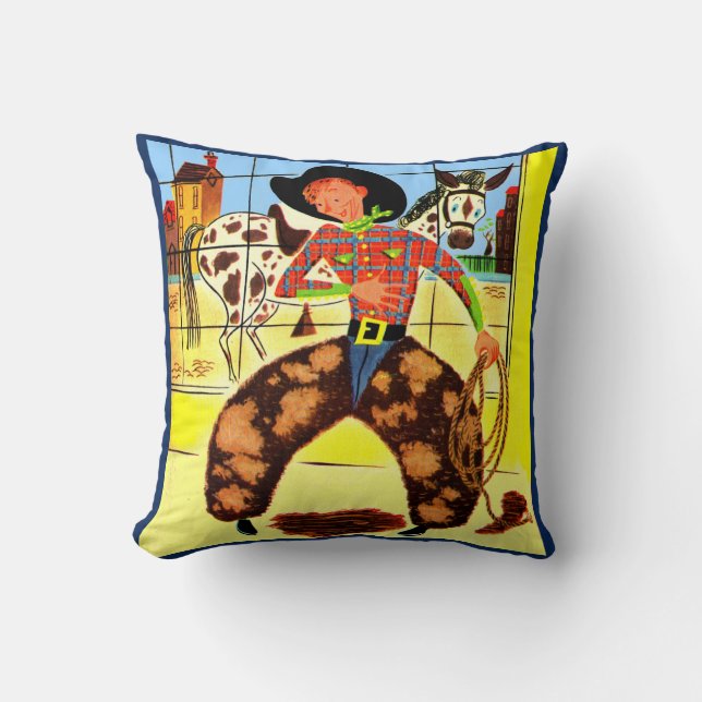 cute cowboy throw pillow (Front)