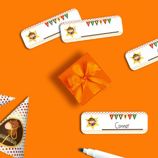 Cute cowboy wild west  name tag