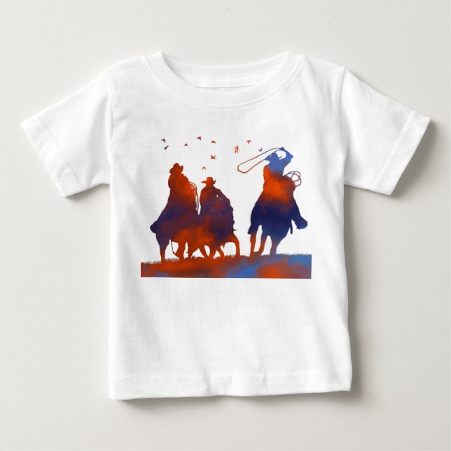 Cute Cowboys Roping Toddler Top (Front)