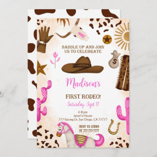 Cute Cowgirl Birthday Invitation