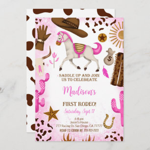Cute Cowgirl Birthday Invitation