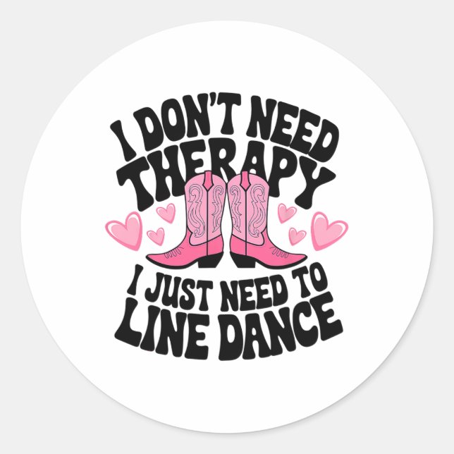 Cute Cowgirl Boots Country Line Dancing Ladies Wes Classic Round Sticker (Front)
