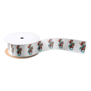 Cute Cowgirl Riding Pony Thunder_Cove Satin Ribbon