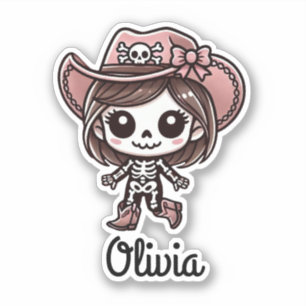Cute, Cowgirl Skeleton, Custom Name, Halloween