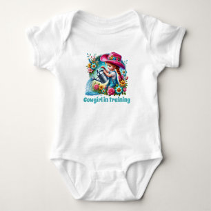 Cute cowgirl training customizable baby bodysuit