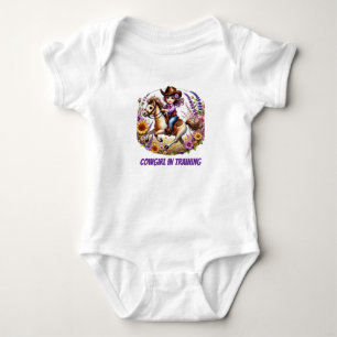 Cute cowgirl training customizable baby bodysuit