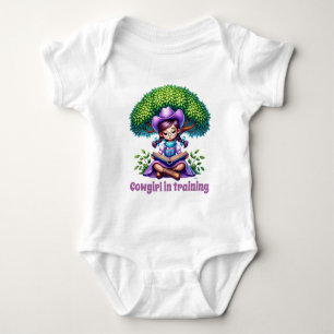 Cute cowgirl training customizable girls baby bodysuit