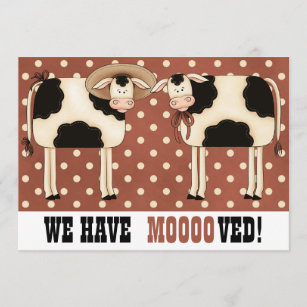 Cute Cows Dairy Product Business Change of Address Invitation