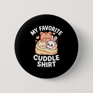 Cute cozy animals my favorite cuddle 2 inch round button