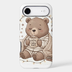 Cute Cozy Bear Coffee Hygge Aesthetic Phone Case