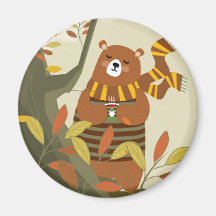 Cute Cozy Bear Magnet