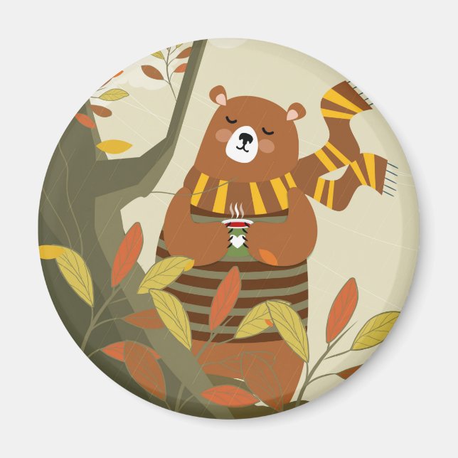 Cute Cozy Bear Magnet (Front)