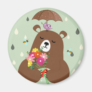 Cute Cozy Bear Magnet