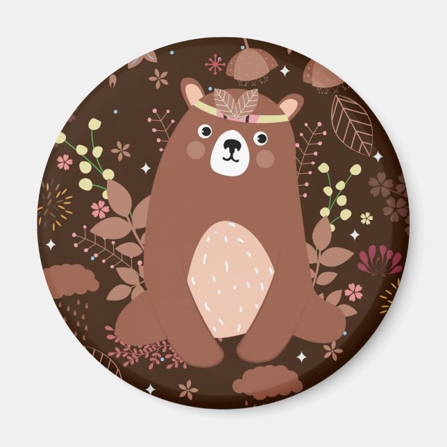 Cute Cozy Bear Magnet (Front)