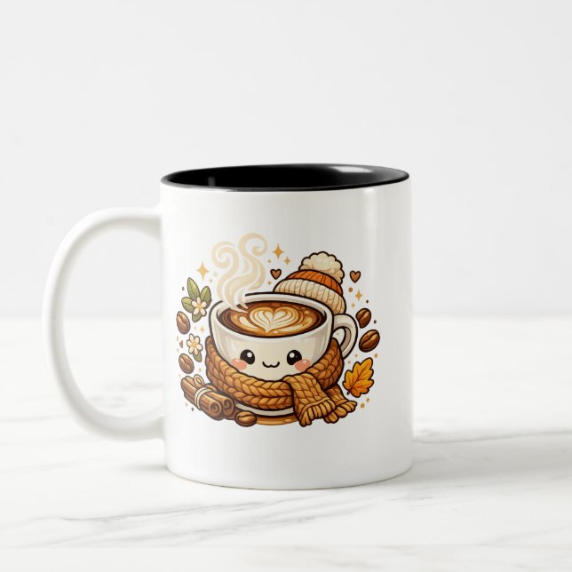 Cute Cozy Cappuccino Coffee Mug  (Left)
