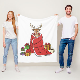 Cute Cozy Christmas Reindeer in Blanket Funny 