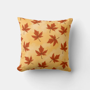 Cute Cozy Colourful Leaves Fall Autumn Throw Pillow