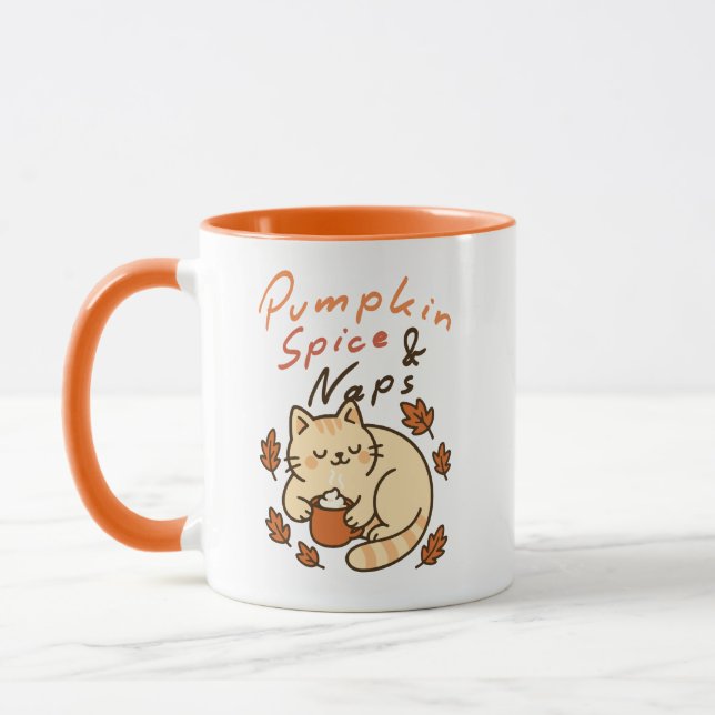 Cute Cozy Fall Kitten Coffee  Mug (Left)