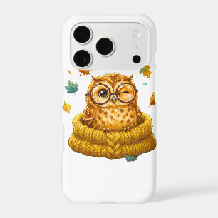 Cute Cozy Fall Owl Yellow Sweater Autumn Leaves Ki