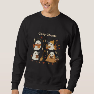 Cute Cozy Ghosts Autumn Fall Halloween Kawaii Spoo Sweatshirt