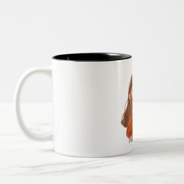 Cute Cozy Girl Coffee Mug  (Left)