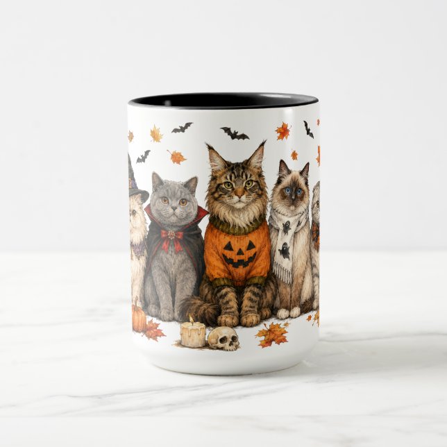 Cute/Cozy Halloween Cat Mug (Center)