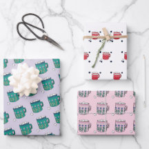 Cute Cozy Hot Chocolate Mug Wrapping Paper Sheets
