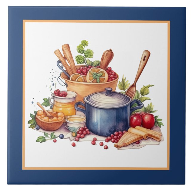 Cute cozy kitchen home business crafting  tile (Front)