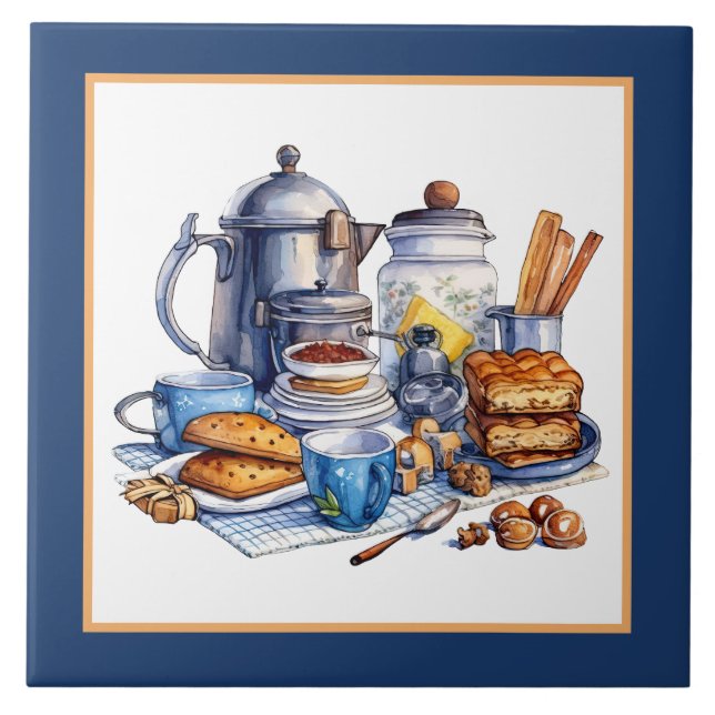 Cute cozy kitchen home business crafting tile (Front)